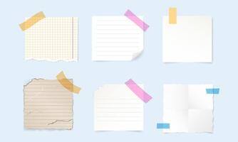 set of various paper stickers for notes vector
