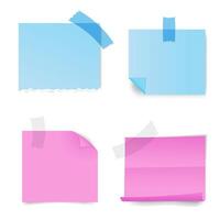 set of realistic colored stickers for notes vector