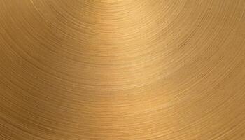 macro view of a clean brass plate with smooth concentric brushed texture and warm golden metallic tones photo