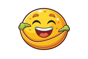 Funny and vibrant emoji face enjoying delicious food with cheerful expression, perfect for culinary or food related concepts vector