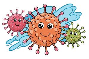 Fun and engaging cancer cell illustration in vibrant cartoon style, perfect for raising health awareness or science themed visuals, World Cancer Day vector