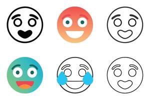 Variety of emoticon illustrations depicting emotions and reactions in detailed line art icon set, suitable for creative and digital use vector
