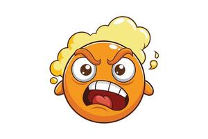 Angry emoji face with steam coming out of its head, featuring an intense expression, gritted teeth, and cartoon style design vector