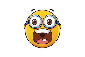 Cartoon emoji expressing fear and shock with wide eyes and open mouth, showcasing a comical and exaggerated emotion of surprise vector