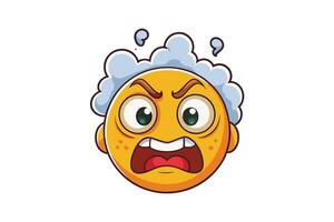 Cartoon emoji showing extreme anger with steam and furrowed brows, perfect for expressing frustration or explosive emotions vector