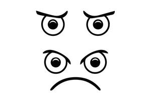 Sad emoji illustrations with frowning faces and expressive downcast eyes, perfect for conveying sadness or disappointment vector