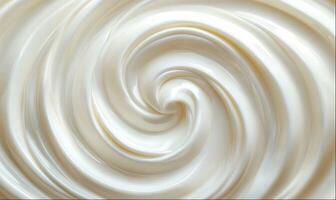 Greek yogurt swirl close up, whipped cream texture, top view, hight detailed upscaled image photo