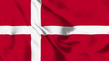 Realistic Denmark Flag Flying waving in the wind Animation HD video