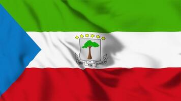 Realistic Equatorial Guinea Flag flying waving in the wind animation HD video