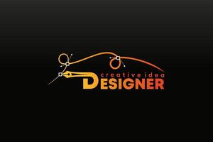 Logo for designer or illustrator with pen tool cursor icon symbol in curve control point art vector