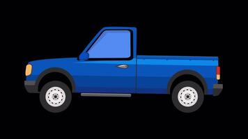 Pickup Car Seamless Loop Animation Transparent Background on Alpha Channel, 4K Motion graphics footage video