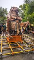 Ogoh-ogoh are large made of bamboo and paper for the Balinese Hindu New Year or Nyepi. They symbolize malevolent spirits and are paraded through the streets before being burned to ward off evil photo