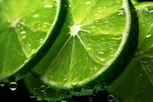 A close up view of juicy lemon slices overlapping each other gives a refreshing feeling. photo
