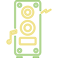 speaker music neon sound icon isolated png