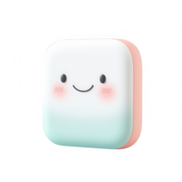 A cute, smiling character icon with pastel colors and a friendly expression. png