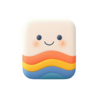 A cheerful, cartoon-style icon featuring a smiling marshmallow character. png