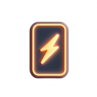 A glowing battery icon representing energy and power in modern technology. png