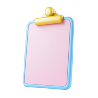 A vibrant clipboard with a blank surface, perfect for note-taking and organization. png