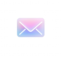 Stylish envelope icon featuring a soft gradient for digital communication designs. png