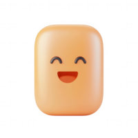A cheerful, smiling cartoon character with a smooth, rounded design. png