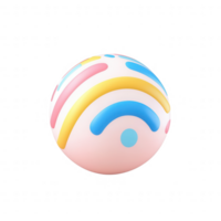 A colorful abstract ball design featuring playful patterns and soft colors. png