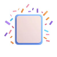 A colorful abstract frame with vibrant confetti-like shapes for creative projects. png