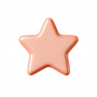 A glossy, peach-colored star icon in a minimalist design for various creative projects. png