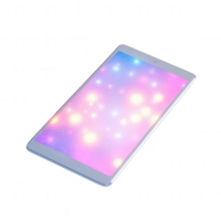 A stylish tablet displaying a vibrant, starry background of soft colors. png