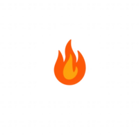 A vibrant flame icon representing energy, passion, and warmth in graphic design. png