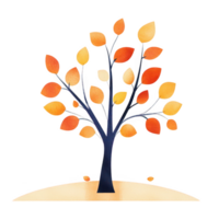 A vibrant, artistic tree with colorful autumn leaves on a simple background. png
