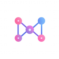 Abstract technology graphic representing interconnected digital nodes and networks. png