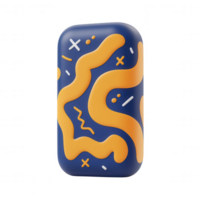 Abstract design featuring vibrant colors and playful shapes on a smooth surface. png
