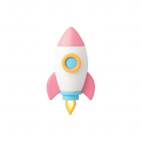 A colorful rocket icon symbolizing innovation and exploration in technology. png