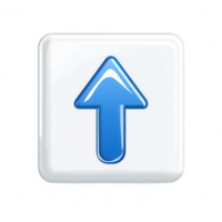 A blue upward arrow icon symbolizing progress and positive direction. png