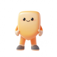 A cheerful character made of marshmallow, perfect for playful and fun designs. png