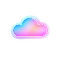 A colorful cloud icon representing digital storage and cloud computing. png