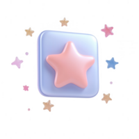 A colorful star icon with a pastel design and shimmering background. png