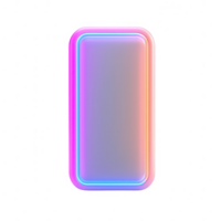 A futuristic glowing rectangular panel with vibrant neon colors and smooth gradients. png