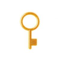 A golden key icon symbolizing access, security, and solutions for various applications. png
