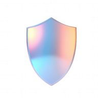 A modern and colorful abstract shield symbol for protection and security concepts. png