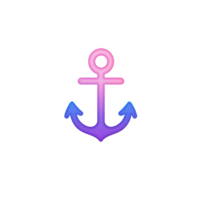 A vibrant anchor design symbolizing hope and stability in a digital format. png