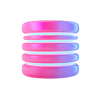 A vibrant and modern abstract graphic with layered circular shapes in pink and blue. png