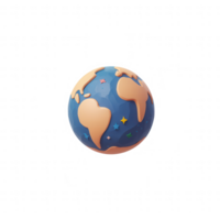 A vibrant globe representing unity, diversity, and global connections in a colorful design. png