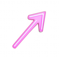 A vibrant pink arrow design pointing upward, ideal for illustrating growth and progress. png