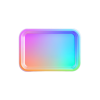 A vibrant, gradient-colored rectangular tray design for creative projects. png