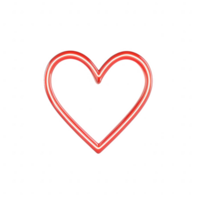 A vibrant red heart symbol representing love and affection in a minimalist style. png