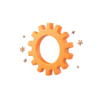 Abstract gear icon representing innovation and mechanical processes. png
