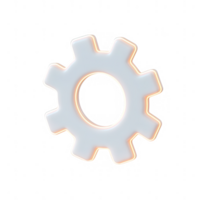 Abstract gear icon symbolizing innovation and mechanical engineering concepts. png