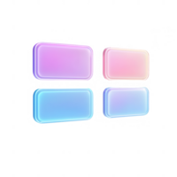 Colorful abstract buttons with gradients reflecting light, suitable for digital design. png