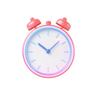 Colorful alarm clock with vivid features, representing time management and efficiency. png